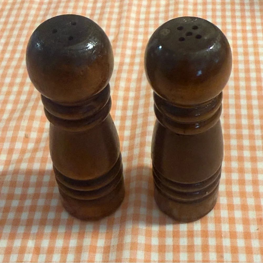 Vintage Wooden Salt and Pepper Shakers